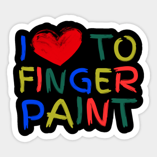I Heart Love To Finger Paint I'm Paint Cute Couple Valentine Sticker